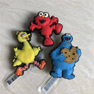 (Free Shipment)3/6Pcs/Lot Sesame Cartoon CROCS Shoe flower PVC Shoe Charms for Croc Bands Bracelet Wristband