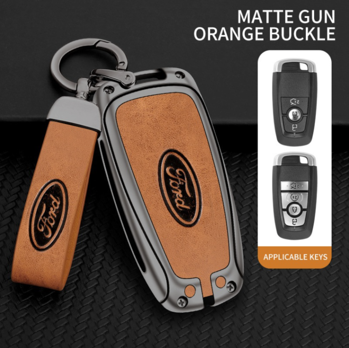 Premium Quality Car Key Case Holder Leather Alluminum for Ford Everest ...
