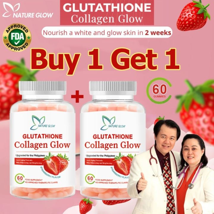 nature glutathione collagen glow NATURE GLOW Glutathione Collagen Glow Anti-Aging Skin Collagen 60pcs Gummies