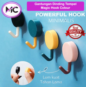 Gantungan Tempel Dinding Bulat Warna Macaron: Kunci Motor Mobil & Aksesoris Tempelan Serbaguna Murah