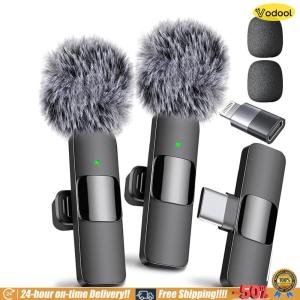 [24 hours delivery] 2 In 1 Video Record Microphone Type-C Charging Portable Audio Recording Mic Noise Canceling for Interview Video Podcast