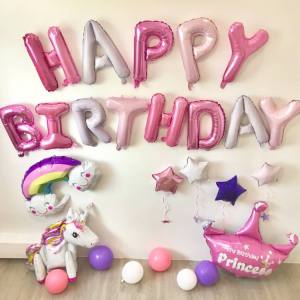 SG Seller Unicorn Party Decoration DIY Set No Helium Needed Cute Pastel Macaron Pink Purple Baby Toddler Children