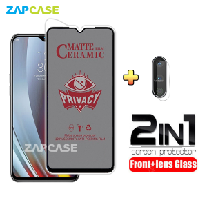 PAKET 2in1 Anti Gores Layar Privacy Realme 3 Pro Free Tempered Glass Camera Lens