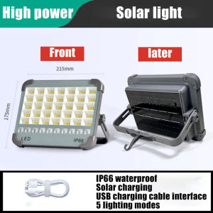 Portable LED Solar Floodlight Outdoor Camping Lighting Portable Waterproof Lamp Spotlight