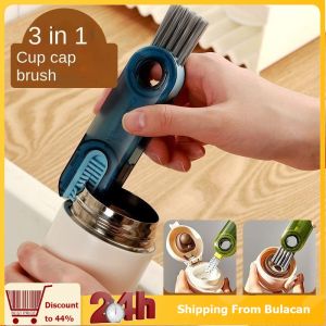3 in 1 Tumbler Brush Cleaner Multipurpose Bottle Gap Lid Cup Cover Brush Cup Crevice Cleaning Tools