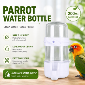 3-in-1 Parrot Bath & Feeder Box | Anti-Scatter 360° | Anti-Jailbreak Design | Removable Tray | For Budgie Lovebird Cockatiel