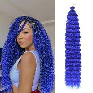 ผมถักโครเชต์สังเคราะห์ ลึกบิดโครเชต์ผม ออมเบร คลื่นน้ําสังเคราะห์โครเชต์ผม ปุยธรรมชาติยาวหยิกโครเชต์ถักเปียต่อผมอเมริกัน