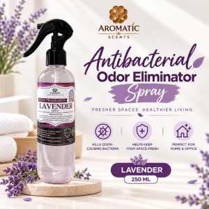 Lavender Air Freshener & Fabric Spray | Antibacterial Odor Eliminator for Home Car & Bathroom