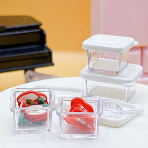 QUANSEN 1Set 1 12 Dollhouse Lunch Box Bento Storage Box W Shovel Model Dollhouse Miniature Kitchen Decoration Doll House Scene Toys