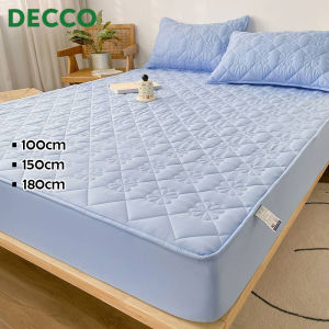DECCO 100cm/150cm/180cm Cotton Quilted Fitted Sheet Thickened Winter Waterproof Bedspread Cover Mattress - Fulfilled by DECCO