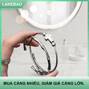 【LAKEBAO】 Cổ Điển Chữ Thập Quyến Rũ Vòng Đeo Tay Bạc Cá Tính Vài Vòng Đeo Tay Có Thể Điều Chỉnh Titan Thép Tôn Giáo Vòng Đeo Tay Cho Phụ Nữ