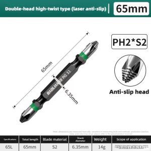 ZENO PH2 Đầu vít lục giác từ tính Khả năng chống va đập Có bề  chống trượt Mũi khoan chữ thập Di động Cán lục giác Đầu vặn vít hai đầu Dành cho dụng cụ điện cầm tay