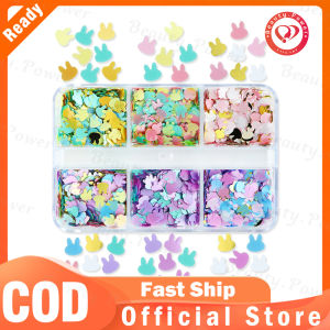 Hộp 6 ngăn nhủ thỏ tim ngôi sao đính móng siêu xinh