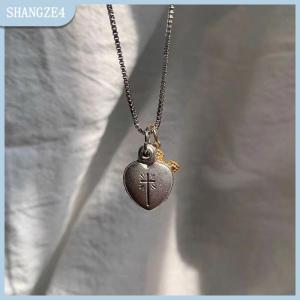 【SHANGZE4】 Gothic Hình Trái Tim Chữ Thập Mặt Dây Chuyền Vòng Cổ Quà Tặng Cho Phụ Nữ Người Đàn Ông Đảng Trang Sức Phụ Kiện
