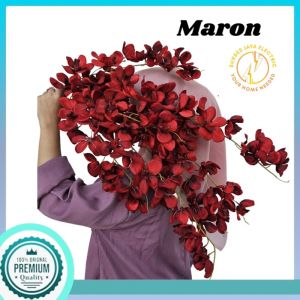 Bunga Anggrek Vanda CABANG 2 / BUNGA ARTIFICIAL/ TANAMAN HIAS PLASTIK/ HIASAN PELAMINAN/ DEKORASI PERNIKAHAN`