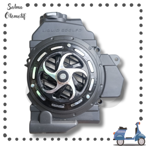 Cover Tutup Radiator Kipas Vario 110 Karbu Techno Set Spinner Sabit PNP Vario 110 Karbu 2006-2013 Hitam