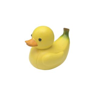 PUZHE Resin Fruit Duck Statue Cute Cartoon Animal Sculpture Micro Landscape Creative Miniatures Ornament Shelf