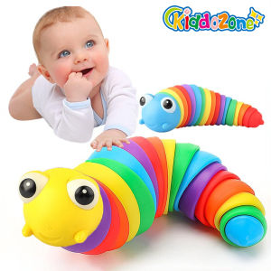 KiddoZone Stress Relief Caterpillar Toy Baby Toys Interactive Multicolored Infant Crawling Toys for Boys Girls Over 6Month