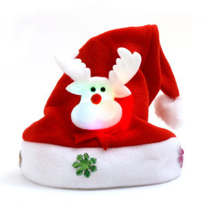 Cute Plush Christmas Hat for Women Winter Thickened Warm Red Black Soft Fluffy Faux Fur Bow Xmas Decorations Party Supplies