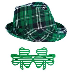 Patrick S Day ชุดอุปกรณ์เสริมชุดงานปาร์ตี้แต่งหน้าไอริชสำหรับผู้ชายผู้หญิงคอสเพลย์วันฮาโลวีนงานฉลองเทศกาลไอริช