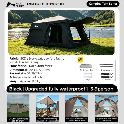 💥 Khemah unta 5-8-12 Person Large Camping Tent Outdoor Waterproof Home Tent Double layered Big Tent Khemah camping