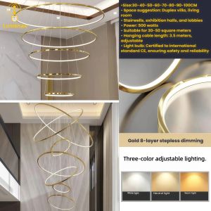 Nordic home decor Chandeliers for dining room lustre pendant lights hanging lamps for ceiling Light fixture indoor lighting Tricolor With APP/Remote