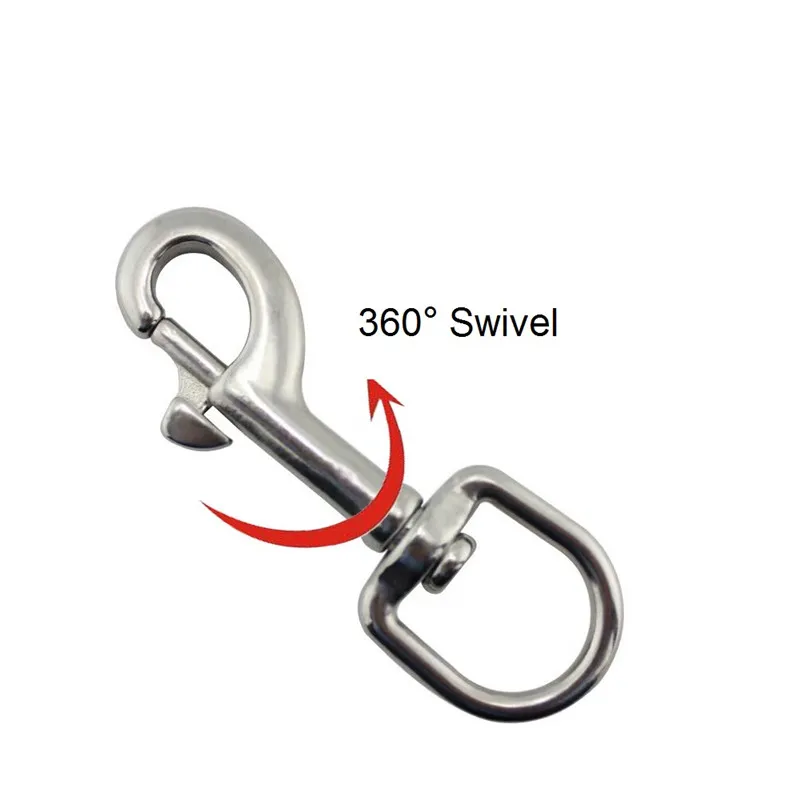 2PCS 316 Stainless Steel Diving Swivel Bolt Snap Hook Clip 65mm 72mm 82mm  91mm Stainless Steel Oval Swivel Spring Snap Hook For Pet