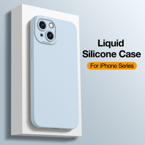 เคสโทรศัพท์สีทึบซิลิโคนเหลวสำหรับ iPhone 15 14 13 12 Pro Max 11 Pro XR X 7 8 Plus SE 2020เคสซิลิโคนนิ่มกันกระแทกกล้องเคสกันกระแทกเคสป้องกันการตก