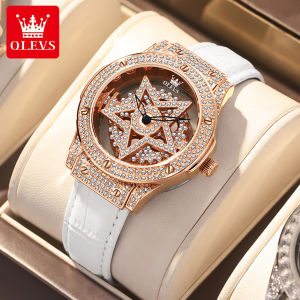 OLEVS Watch for Women Sale Water Proof Original Fashion Skeleton Design Rotating Dial Korean Style Snowflake Pentagram Sign