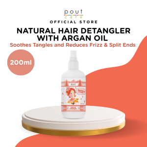 pout Care Peaches & Cream Natural Detangler 200ml | Anti-Frizz Detangling Spray for Kids