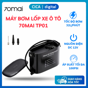 Bơm Lốp Xe Đa Năng 70Mai TP01 - Màn Hình Kĩ Thuật Số Tốc Độ Bơm Mạnh Mẽ Tự Động Ngắt An Toàn - Bơm Xe Ô Tô Xe Máy...