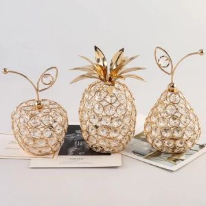 Crystal Nanas Pear Apple Pajangan Mewah Swarlovsky Pir/Nanas/Apel Ornamen Kristal Buah/Dekorasi Ruang Tamu Kristal