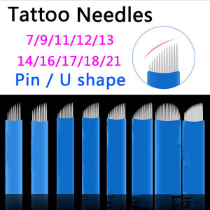 100/50/20pcs 7 9 12 14 15 16 18 21pin  U-shape tattoo Needles Microblading 0.18mm Needles for Permanent Makeup Supplies Manual Eyebrow Blades