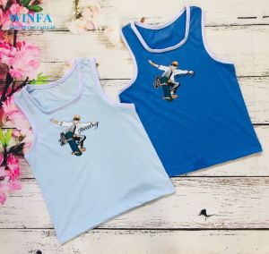 Combo 2 áo phông cotton 3 lỗ cho bé trai bé gái từ 8-32kg phong cách Hàn Quốc - thun cotton co giãn 4 chiều thấm hút in hình dễ thương (2 áo 2 màu)