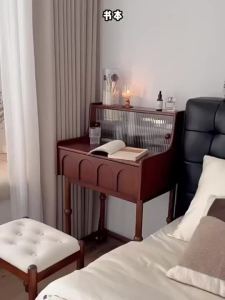 ⚡Solid Wood Dressing Table Bedroom Small Dressing Table Desk Integrated Vanity Tables