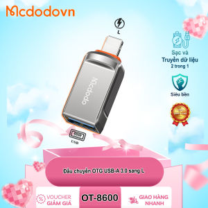 Đầu Chuyển Mcdodo OT-8600 USB-A 3.0 Sang L – Hỗ Trợ OTG Cho iPhone_Chính hãng