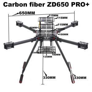 RCtoSky ZD650 PRO+ 650mm Ardupilot Pixhawk Carbon fiber Quadcopter Frame FPV Quad with Carbon Fiber Landing Skid Motor 40A ESC