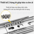 Bộ 2Thanh Ray Bi 40cm Nhấn Mở Đỡ Ngăn Kéo Tủ Quần Áo Nhấn Mở Giảm Chấn Chịu Lực Cao Cấp ZABA. 