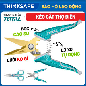 Kéo cho thợ điện 175mm Total THT117871 thép CrV chống rỉ sét siêu cứng tay cầm cao su mềm - Thinksafe