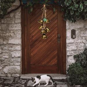 [COD] tunyunguoji Phù Thủy chuông cho cửa Knob cho bảo vệ Brass chuông treo Phù Thủy Wicca nguồn cung cấp Vòng Hoa Handmade Phù Thủy chuông