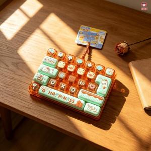 [SG Seller]Cute Keyboard Squishy Fidget Toy Soft Squeeze Stress Relief Toy Portable Keychain Toy for Kids s Gift