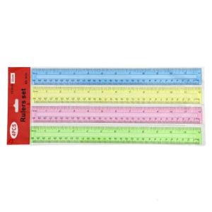 4Pcs 12Inch Clear Rulers Math Ruler Colorful Drawing Ruler with Inches Centimeters Scale for Drawing Drafting Measuring