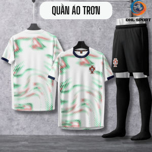 (Vải thun) Quần áo bóng đá Bồ Đào Nha trắng sân khách 2025/2026 áo bóng đá in tên số ĐHL SPORT
