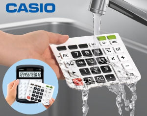 Máy tính Casio kháng nước chống bụi cỡ to và nhỏ 12 số BH 7 năm