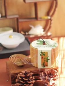 【Ship in 24H】天然松塔香盘香清新空气家用净化室内空气家居中式用香厕所除异味Ran Song Ta Xiang Pan Xiang Fresh Air Household Purification Room藏香檀香阁香筒檀香 線香座花開 富貴 香塔香炉