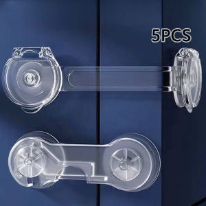 5Pcs Adjustable Baby Child Safety Lock Refrigerator Door Lock with Adhesive for Drawer Cupboards Fridge Closet