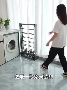 UrbanSpace SG- Butterfly Edge Folding Clothes Drying Rack for Balcony Indoor Household Clothes Drying Outdoor Floor-standing Mobile Clothes Rack