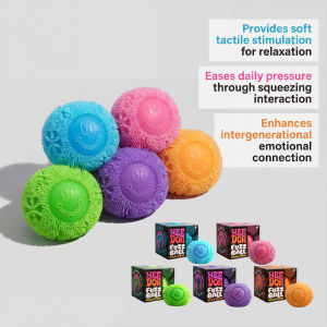Schylling NeeDoh Flower Smile Fuzz Ball Stress Relief Fidget Toy Anti Stress Sensory Squeeze Toy Soft Squishy Aniety Stress Ball