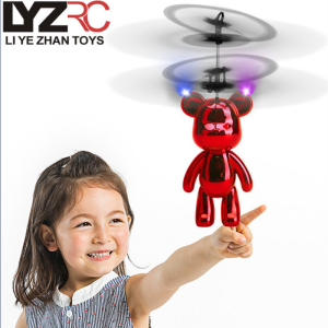 LYZRC New Induction Bear Flying Light Up Toy Gifts for Boys and Girls