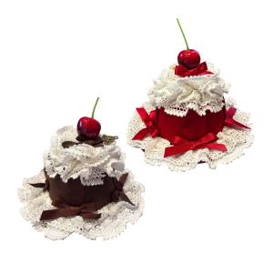 Cherry Cake Design Barrette Hair Styling Accessory Soft Lace Bowknot Decors Hair Clip Head Ornament for Kids Party Wear